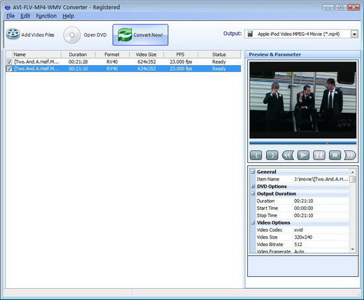 AVI-FLV-MP4-WMV Converter 2.2 full